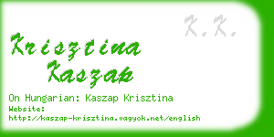 krisztina kaszap business card